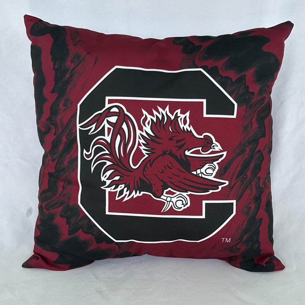 South Carolina Gamecocks College Covers Garnet Black Marbled‎ Throw Pillow NCAA
